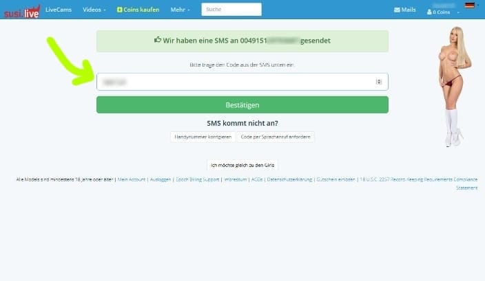 susi.live SMS_Code bestatigen